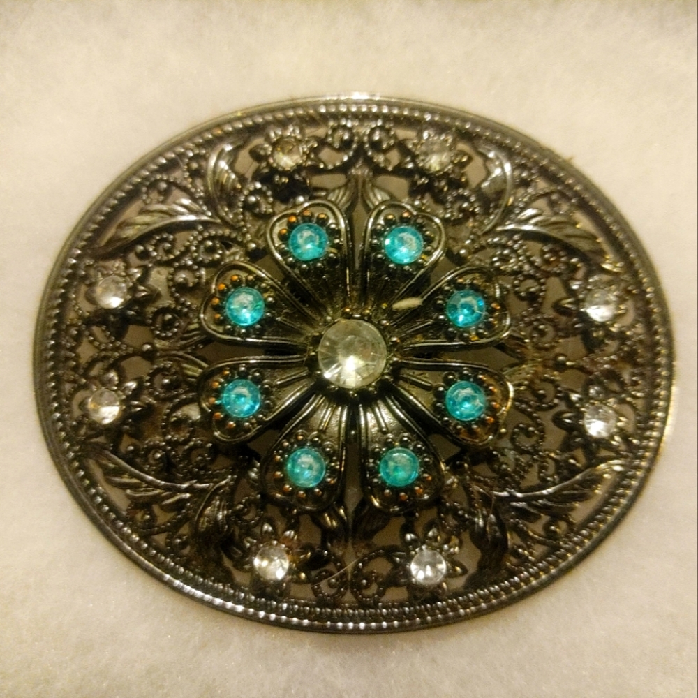 Vintage Rhinestone Belt Buckle